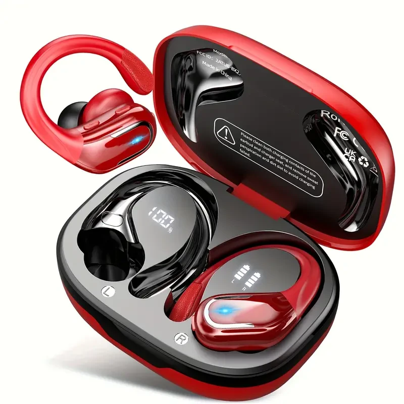 True Wireless Earphone With Earbud Case, TWS Wireless Earbuds With Earhooks, In Ear Headphones For Men/Women
