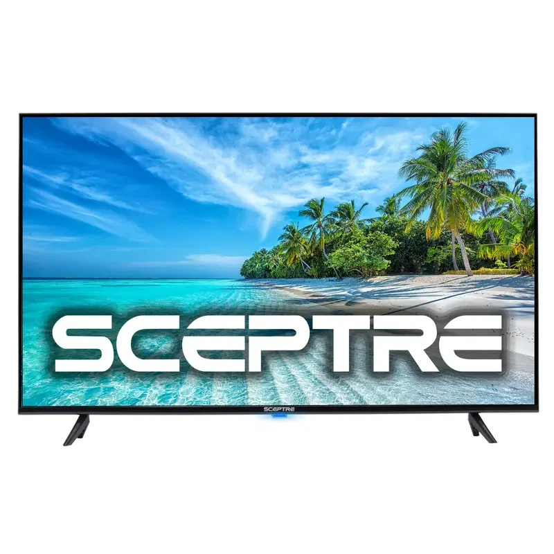 Sceptre 43" LED Television 1080P HDTV FHD Monitor Multiview Display 1920x1080 60Hz Edgeless Design, VESA Wall Mountable 2x10W Speakers Metal Black