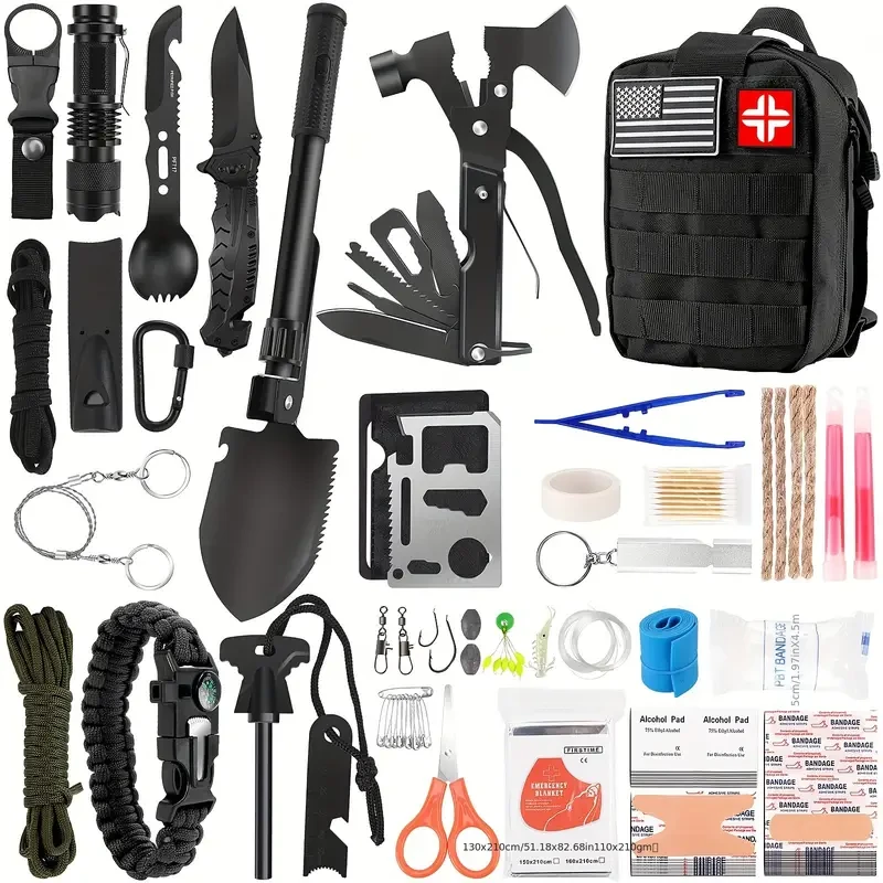 148-in-1 Professional First Aid Kit - Durable Nylon Construction, Normal Waterproof, and MOLLE Bag - Perfect for Outdoor Enthusiasts, Camping, Hiking, and Exploring - Ideal Gift for Boyfriend, Husband