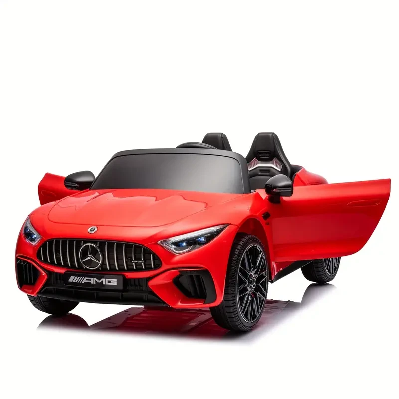 24V Ride On Car With Parent Remote Control, 2 Seater Licensed Mercedes-Benz SL63 Car, 200W Electric Car, Speed 3-8 Km/h, LED Light, Music, Horn, Soft Start, Black, White, Red, Blue