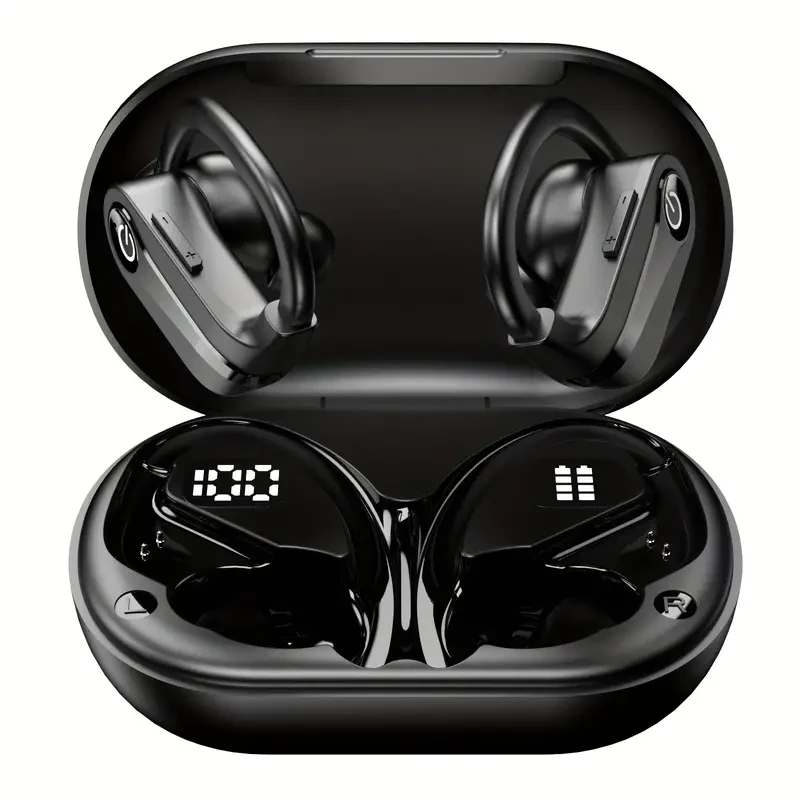 Wireless Headphone Sports Headphone Ear Hanging Stereo ENC Noise-cancelling Microphone Headphones Suitable For Exercise Black