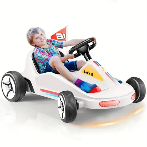 HOMDOX, Children's Go-Kart, Portable Electric Racing Car, Quick Assembly Toy Car With Music, Colorful Flashing Lights, 2 Speeds, Storytelling, Boys, Girls, Birthday Gift, Holiday Gift