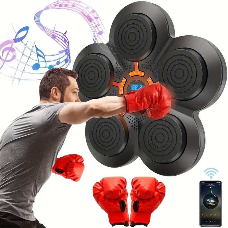 Pro Boxing Trainer - Smart Wireless Music Wall Mounted Punching Machine with Real-Time Feedback, Adjustable Resistance, and Multi-Directional Punch Tracking for Home Gym Fitness Workout