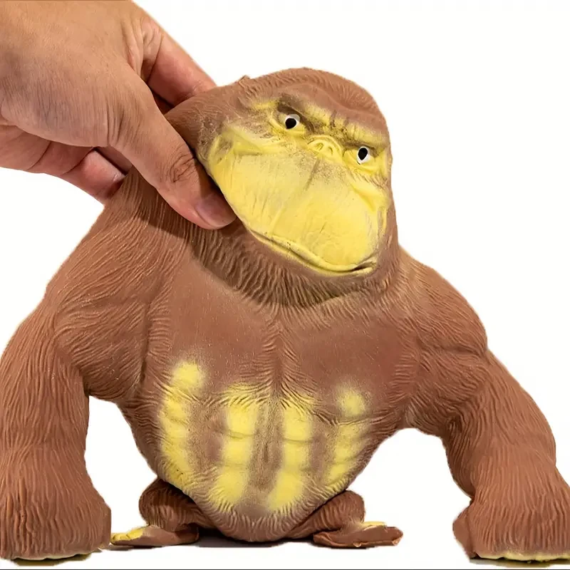 Stretchy Glue-Sand Filled Rubber Gorilla, Latex Gorilla Soft Decompression Doll Toy, Animal High-Elastic Stretchable Decompression, Decompression Toy for Adults and Children (Gorilla-S)