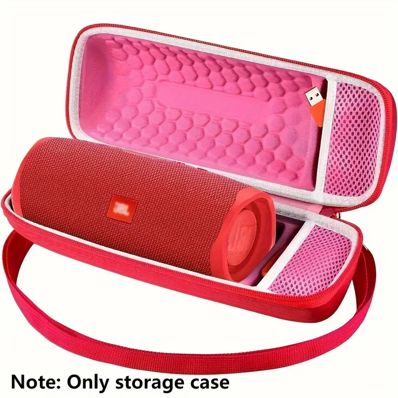 Hard Travel Case For JBL Charge 4/ Charge 5 Waterproof Wireless Speaker. Carrying Storage Bag Fits Charger And USB Cable (Case Only) - Black