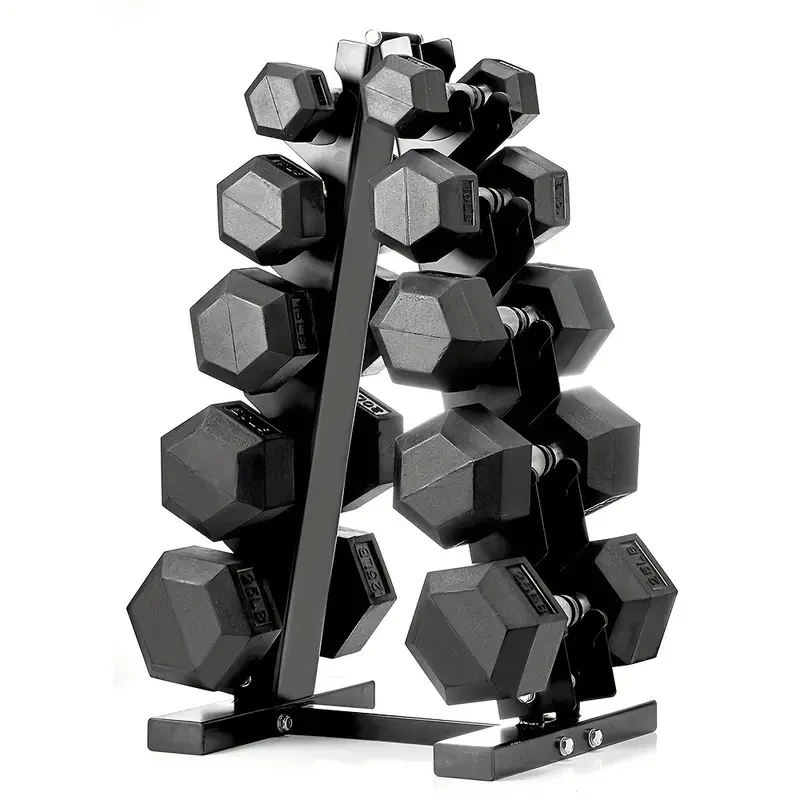 150lbs Heavy-Duty Hex Dumbbells Set - Space-Saving Storage Rack Included - Ideal for Body Shaping, Strength Training, Weightlifting and Home Gym Workouts - Durable, Ergonomic Design for Comfortable Gr
