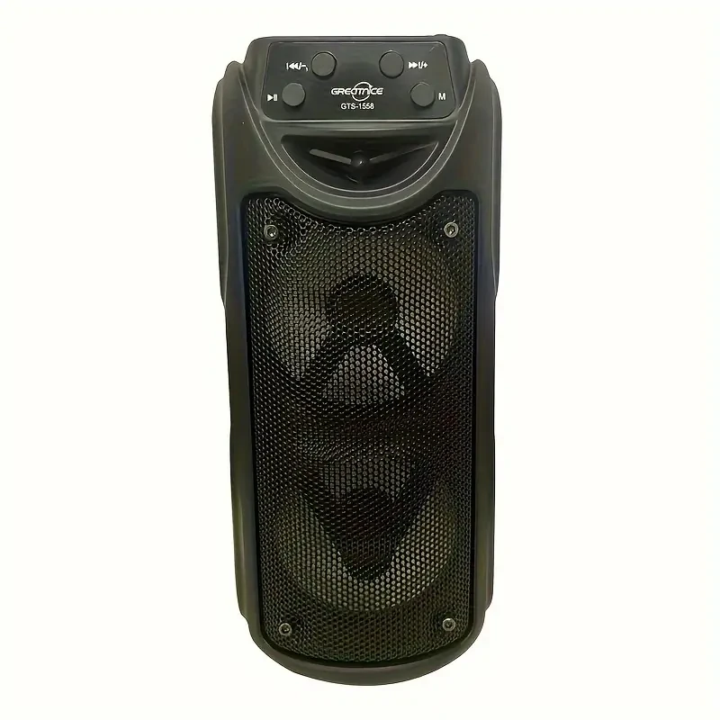 Super Large Sound, Dual 3-inch, Outdoor Speaker, LED Light, Pluggable Card, USB, Microphone Connection, Large Camping Speaker, Portable, Wireless, Colorful Light