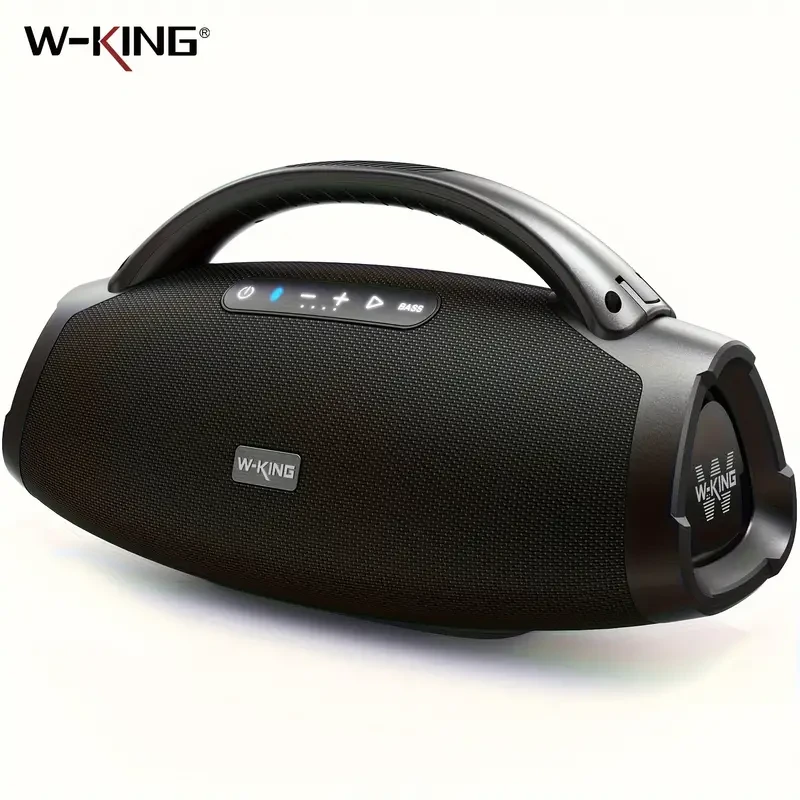 W-KING 200W Peak Ultimate Portable Wireless Speaker, Large Outdoor Speakers With APP Control, 5 Drivers Formed 3-Way System, Party Boombox With Bass Boost, Fast Charging, USB, TF Card, AUX, Guitar Inp
