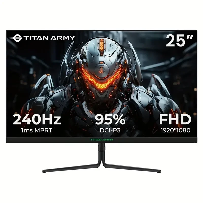240Hz FHD Ultra Wide Gaming Monitor - TITAN ARMY P25A2H with 1ms MPRT Response Time, G-Sync Compatible, Adobe RGB Color Gamut, Tilt Adjustment, Matte Screen Surface, and Wall Hanging Mounting