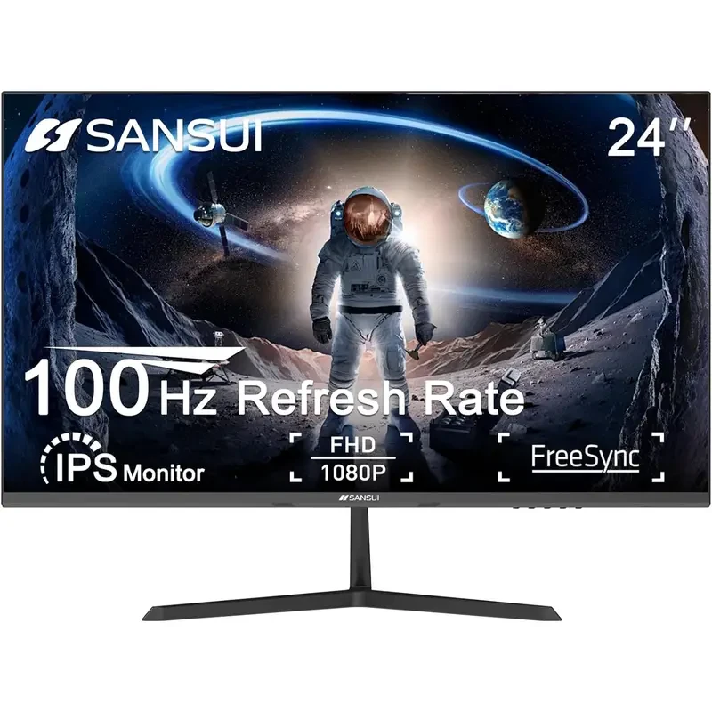 SANSUI Monitor 24 inch 100Hz IPS 1080P Computer Monitor HDMI/VGA/HDR Tilt Adjustable/VESA Compatible, for Game and Office (S24X3AF HDMI Cable Included) laptop laptop