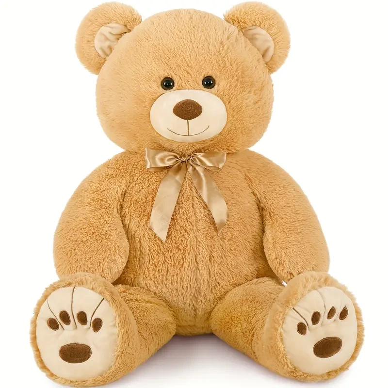 Giant Teddy Bear Brown For Girlfriend, XXL Soft Cuddly Big Bear Stuffed Animal Plush Toy Large, Valentines Teddy Gifts For Her Him Kids Girls Baby Shower Birthday Decorations