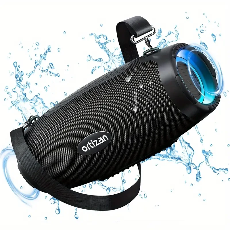 Ortizan 120W Wireless Speaker - Powerful Sound And Deep Bass, Portable Wireless, 12H Playtime, Power Bank, EQ, USB, LED Lights - Outdoor Loud Subwoofer Boombox For Party, Camping