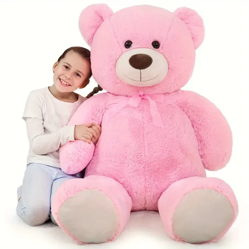 Giant Teddy Bear Stuffed Animal 4 Feet, Large Pink Teddy Bear For Baby Shower, Big Pink Teddy Bear For Girlfriend Valentine's Day, Soft Stuffed Bear Plush For Kid Christmas Birthday, Pink