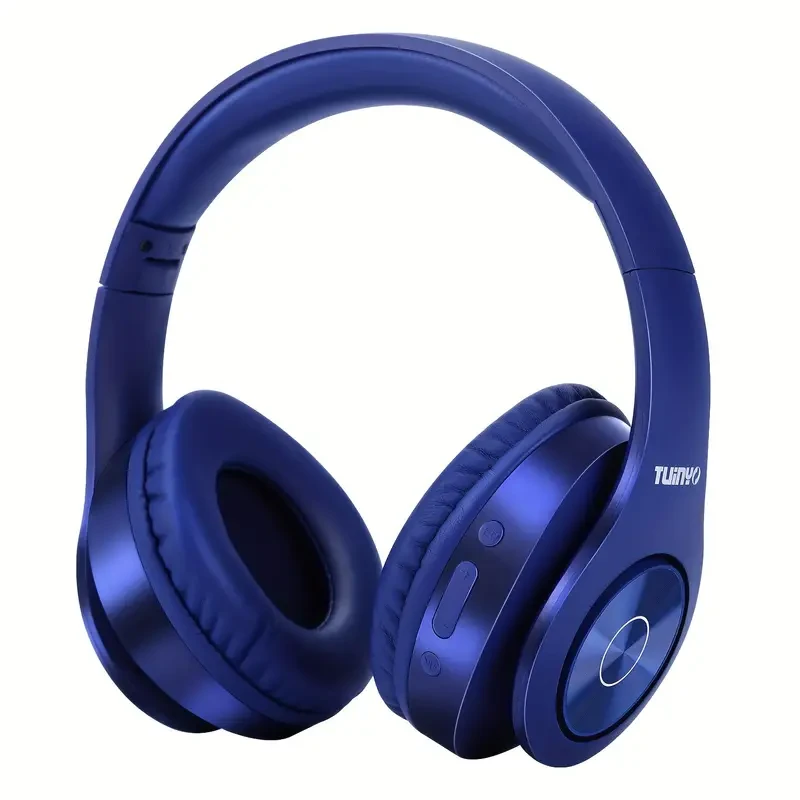 TUINYO Wireless Headphones, Over Ear Stereo Wireless Headset 40H Playtime With Deep Bass, Soft Memory-Protein Earmuffs, Built-in Mic Wired Mode PC/Cell Phones/TV