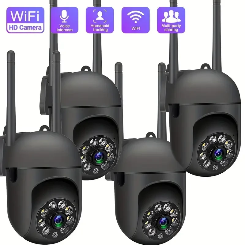 1080p HD WIFI Surveillance Camera - 355° Intercom Home Security System with Color Night Vision, AI Mobile Detection, Two-Way Audio, and Real-Time Video Recording - Indoor Wall Hanging, USB Powered, an