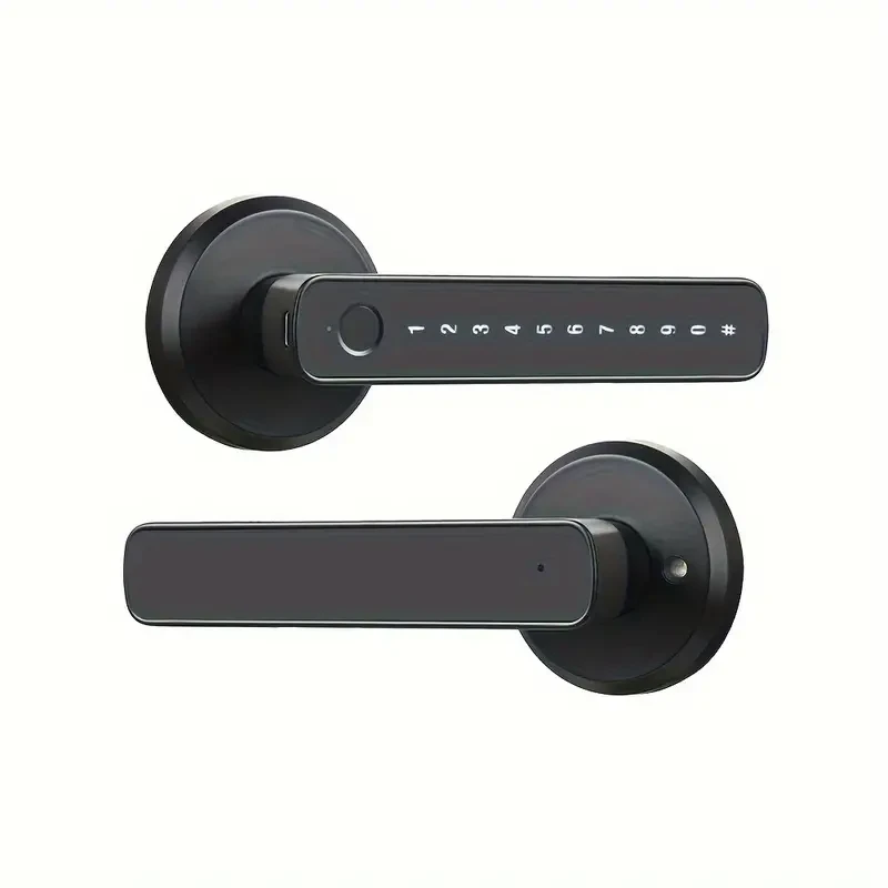 1pc Smart Lock, Bedroom Door Passage Lock, Multiple Unlocking Methods, Fingerprint Password Unlocking